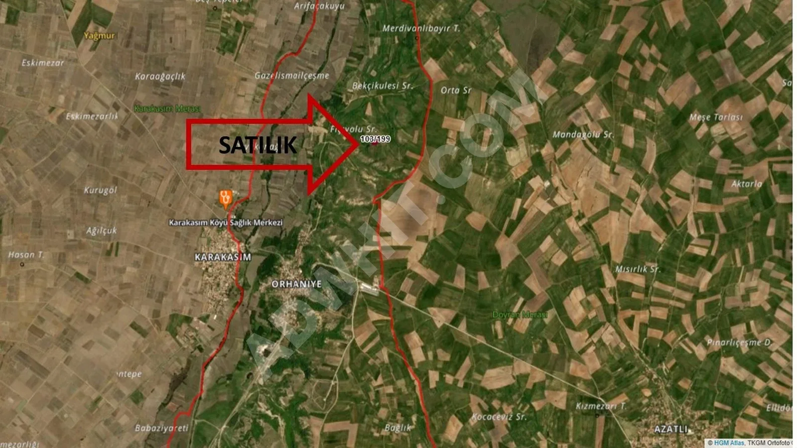 EDİRNE MERKEZ ORHANİYE KÖYÜ SATILIK TARLA görsel 2
