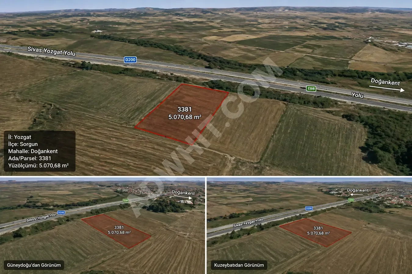 🏡 SORGUN DOĞANKENT’TE ANA YOLA SINIR SATILIK 5.070 m² TARLA